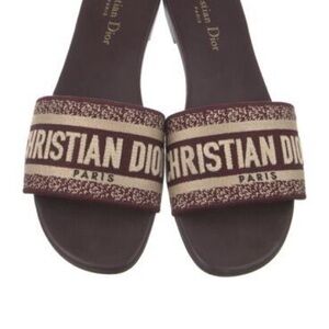 Dior Burgundy and Beige Sandals